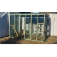 Waterproof Four-Sided Catio cat enclosure painted green.  182CM (6FT) X 274CM (9FT)